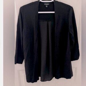 Talbots S Black Cardigan Sweater Knit with semi sheer back
